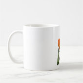 赤いチューリップと黄色い紅葉花 コーヒーマグカップ (左)