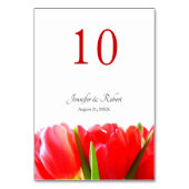 赤いチューリップのテーブル番号 テーブルナンバー (裏面)