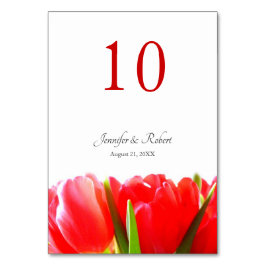 赤いチューリップのテーブル番号 テーブルナンバー