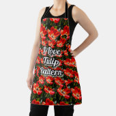 赤いチューリップのパターン エプロン (インサイチュ)