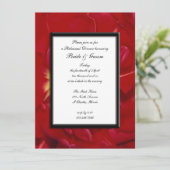 赤いチューリップのフレーム ウェディング リハーサル ディナー 招待状 (スタンド正面)