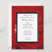 赤いチューリップのフレーム ウェディング リハーサル ディナー 招待状 (正面)