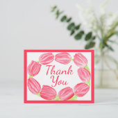 赤いチューリップのフレーム 〜サンキューレター ポストカード (スタンド正面)