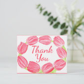 赤いチューリップのフレーム 〜サンキューレター ポストカード (スタンド正面)