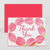 赤いチューリップのフレーム 〜サンキューレター ポストカード (正面/裏面)