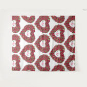 赤いチューリップのモノグラム ウェディングバックドロップ タペストリー (正面(横))