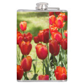 赤いチューリップの大きな畑 フラスク (裏面)