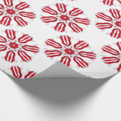 赤いチューリップの海老パターン ラッピングペーパー (角)