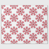 赤いチューリップの海老パターン ラッピングペーパー (フラット)