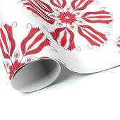 赤いチューリップの海老パターン ラッピングペーパー (ロールコーナー)