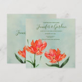 赤いチューリップの結婚式招待状 招待状 (正面/裏面)