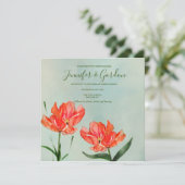 赤いチューリップの結婚式招待状 招待状 (スタンド正面)