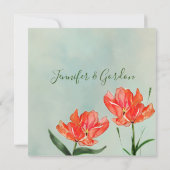 赤いチューリップの結婚式招待状 招待状 (裏面)