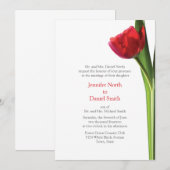 赤いチューリップの結婚式招待状 花のフラワー招待 招待状 (正面/裏面)