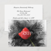 赤いチューリップの結婚式 披露宴 返信カード 招待状 (正面/裏面)