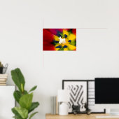 赤いチューリップの花のポスター ポスター (ホームオフィス)