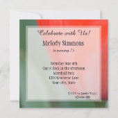 赤いチューリップの花の誕生日 招待状 (裏面)