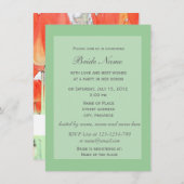 赤いチューリップの花ブライダルシャワー招待。 招待状 (正面/裏面)