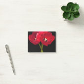 赤いチューリップの花黒い背景フローラの花 ポストイット (オフィス)
