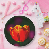 赤いチューリップの花 ペーパープレート (パーティー)