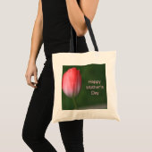 赤いチューリップの花、幸せな母の日 トートバッグ (正面(商品))