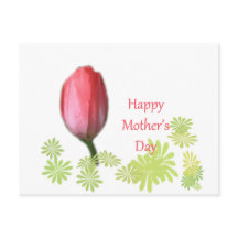 赤いチューリップの花、幸せな母の日