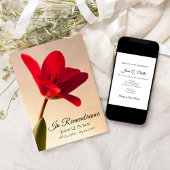 赤いチューリップの花 春の命の追悼記念 招待状