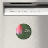 赤いチューリップの花、母の日おめでとう マグネット (インサイチュ (食洗機))