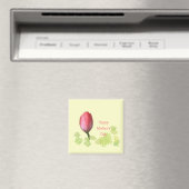 赤いチューリップの花、母の日おめでとう マグネット (インサイチュ (食洗機))