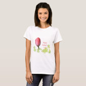 赤いチューリップの花、母の日おめでとう Tシャツ (正面フル)
