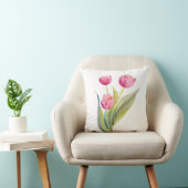 赤いチューリップの装飾用クッション クッション (椅子)