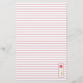 赤いチューリップの裏打ち文字筆記用紙 便箋 (正面)