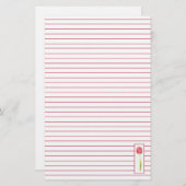 赤いチューリップの裏打ち文字筆記用紙 便箋 (正面/裏面)