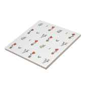 赤いチューリップの鉢植えな植物パターン タイル (側面)