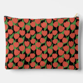 赤いチューリップはレトロパーソナライズされた、 アクセサリーポーチ (裏面)