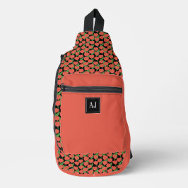 赤いチューリップはレトロパーソナライズされた、 スリングバッグ