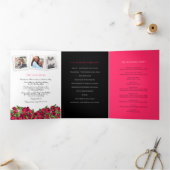 赤いチューリップハートインクアートの物語の結婚献身 三つ折りプログラム (内部)