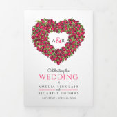 赤いチューリップハートインクアートの物語の結婚献身 三つ折りプログラム (カバー)