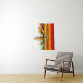 赤いチューリップフィールドと金ゴールドを散策する タペストリー (インサイチュ)