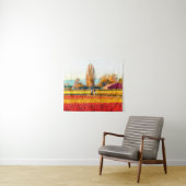 赤いチューリップフィールドと金ゴールドを散策する タペストリー (インサイチュ(横))