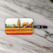 赤いチューリップフィールドと金ゴールドを散策する ラゲッジタグ