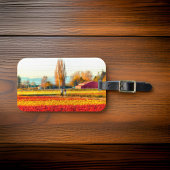 赤いチューリップフィールドと金ゴールドを散策する ラゲッジタグ