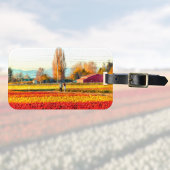 赤いチューリップフィールドと金ゴールドを散策する ラゲッジタグ