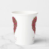 赤いチューリップフラワーブーケアートモ結婚ノグラム 紙コップ (右)