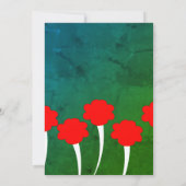 赤いチューリップフラワーベビーガールベビーシャワー 招待状 (裏面)