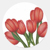 赤いチューリップ丸シール ラウンドシール (正面)