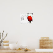 赤いチューリップ動揺して追加文字 ポスター (キッチン)