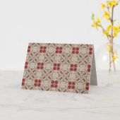 赤いチューリップ幾何学的グリーティングカード カード (黄色い花)