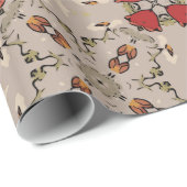 赤いチューリップ幾何学的ラッピング紙 ラッピングペーパー (ロールコーナー)