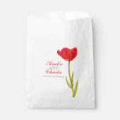 赤いチューリップ春水カラー結婚式の引き出物バッグ フェイバーバッグ (正面)